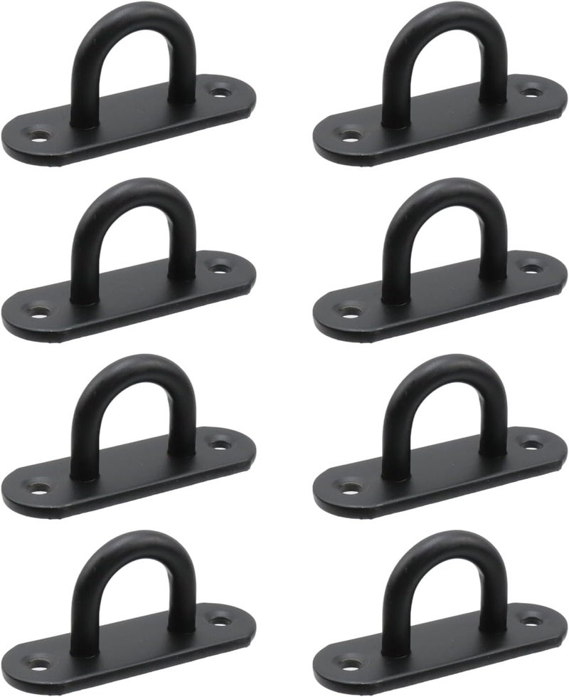 Dnyta 8pcs Stainless Steel Ceiling Hook Pad Eye Plate Black Hooks for Ceiling Hooks Heavy Duty for Swing Hanging Outdoor or Indoor Activity (Black Large) - Image 1